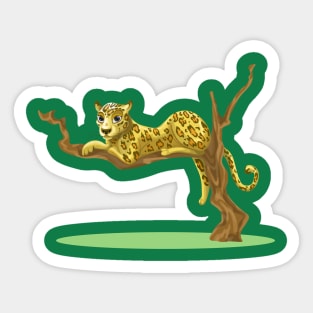 Cheetah on a Tree Branch Sticker